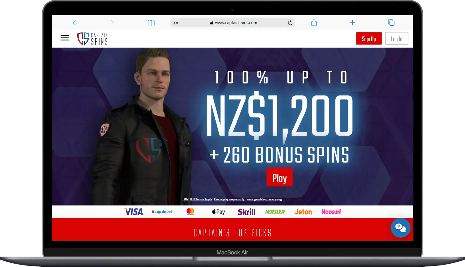 Captain Spins Casino Review - Igaming New Zealand