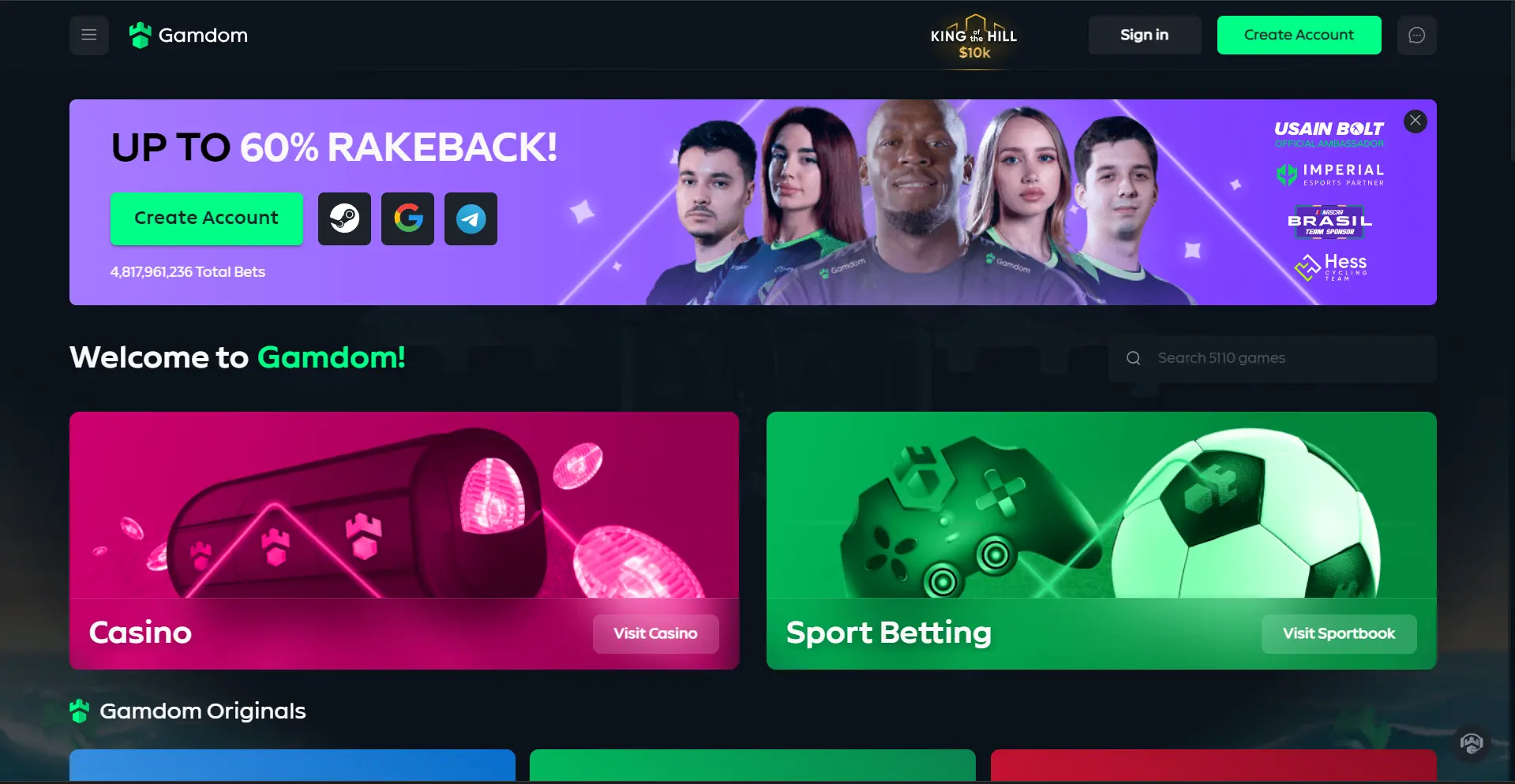 Gamdom Casino Website