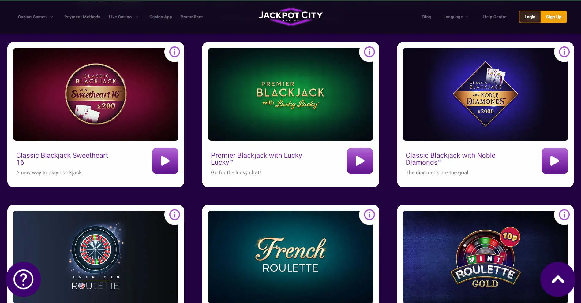 JackpotCity Website