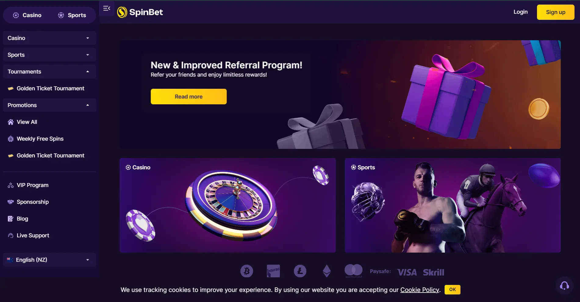 Spinbet Casino Website - Igaming New Zealand