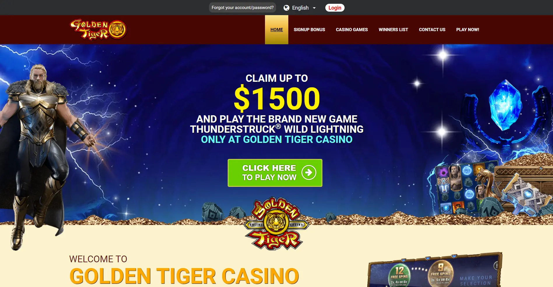 Golden Tiger Casino Website - Igaming New Zealand