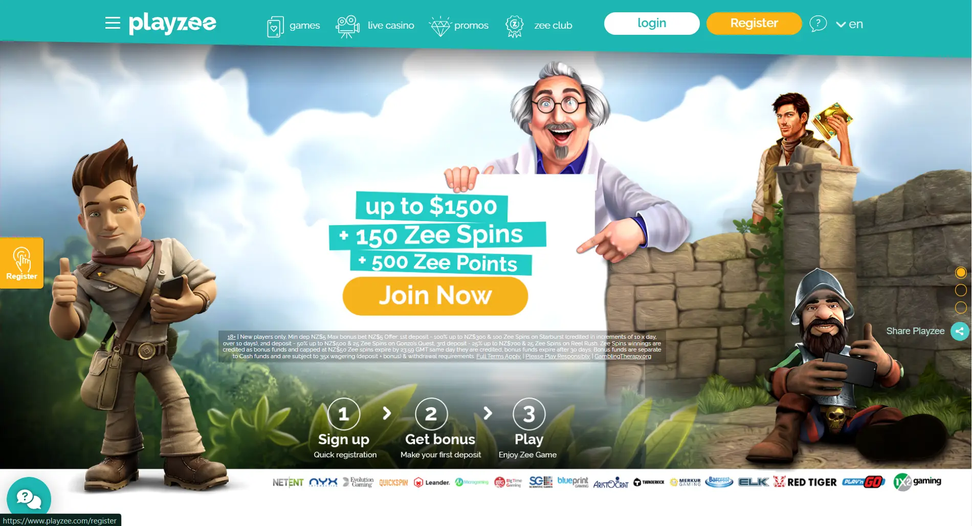 Playzee Casino Website - Igaming New Zealand