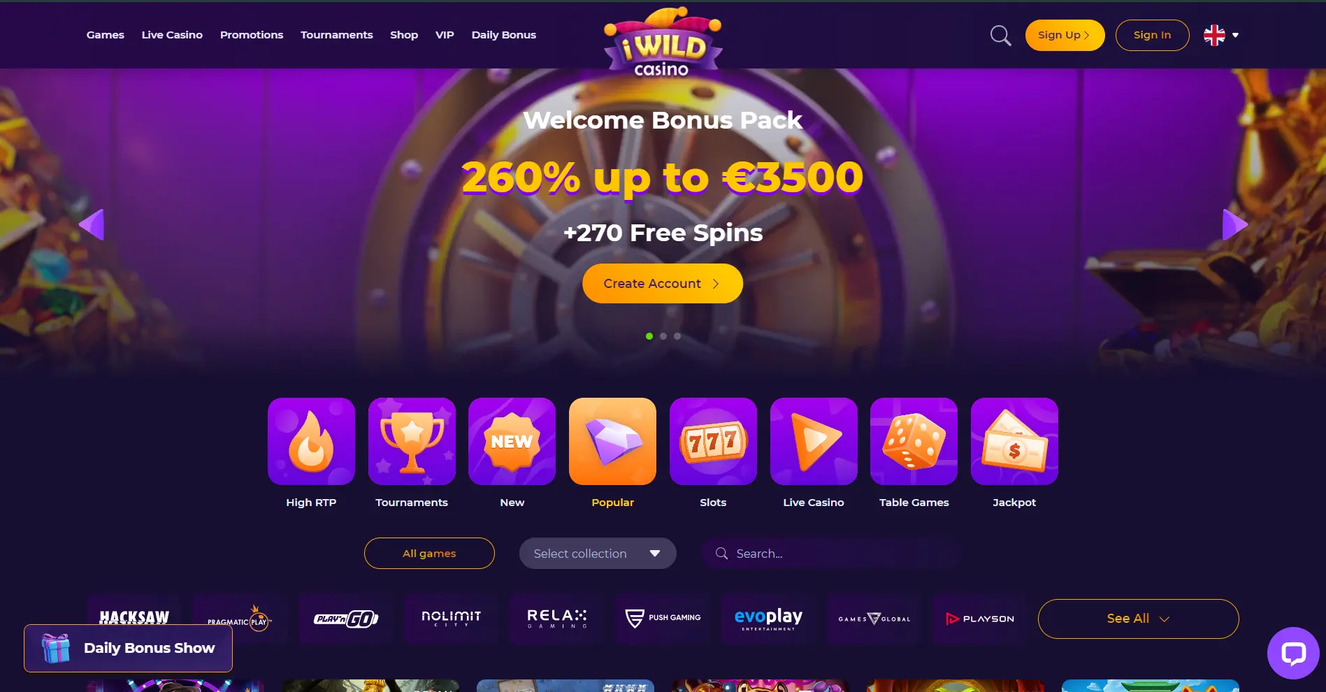 iWild Casino Website - Igaming New Zealand