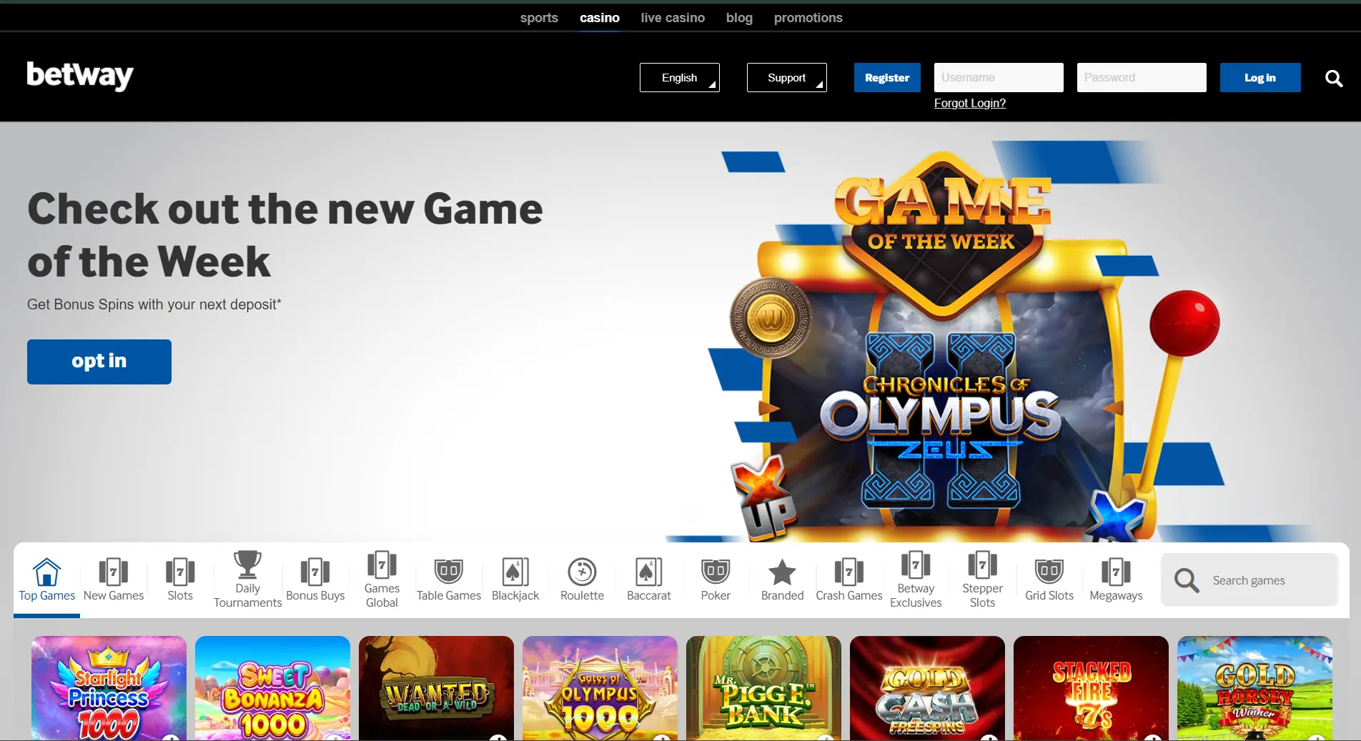 Betway Casino Website - Igaming New Zealand