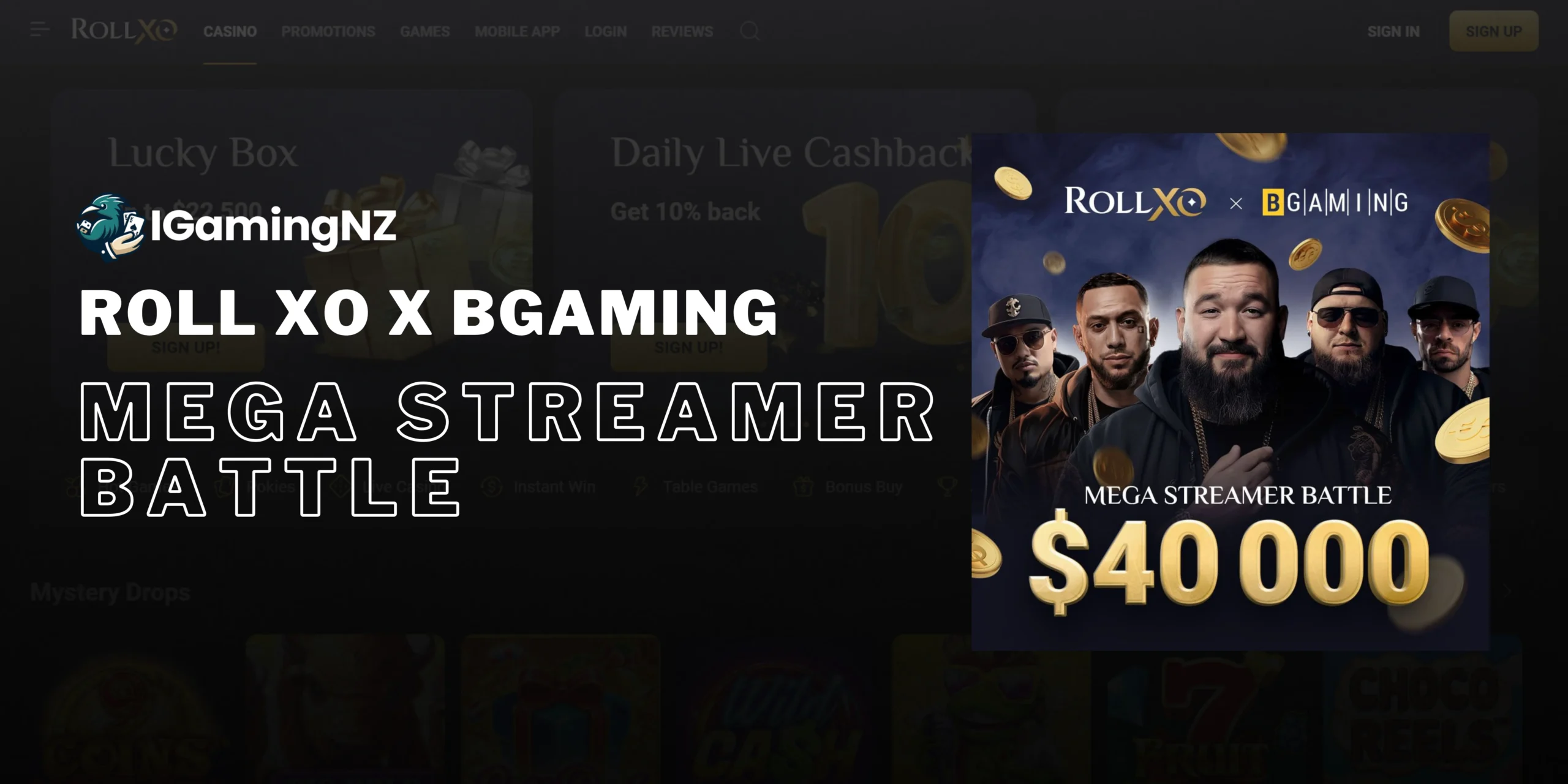 roll xo x bgaming mega streamer battle